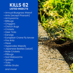 BioAdvanced complete insect killer soil and turf coverage protects up to 6,667 sq ft.