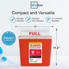 BioBox Sharps Container Small closed lid demonstrating secure disposal