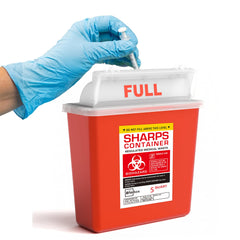 BioBox Sharps Container Small front view showing compact portable design for easy transport