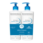 Bioderma Atoderm Ultra Cream duo pack on shelf highlighting family hydration