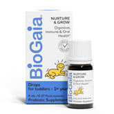 BioGaia Nurture & Grow toddler drops bottle for daily digestive comfort.