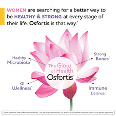 BioGaia Osfortis label close-up highlighting women's wellness support.