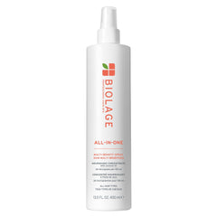 Biolage All-In-One spray bottle for lightweight conditioning and easy styling.