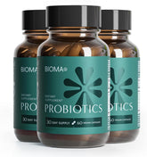 BIOMA Probiotics digestive health bottle supports daily gut balance and comfort.
