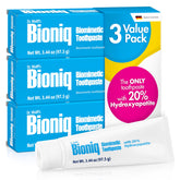 Bioniq Classic BioHAP toothpaste tube emphasizes enamel-friendly biomimetic hydroxyapatite.