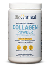 BioOptimal Collagen Peptides Powder scoop close-up for easy daily use in drinks