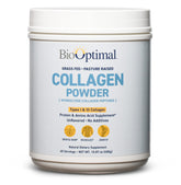 BioOptimal Collagen Peptides powder tub front for daily use