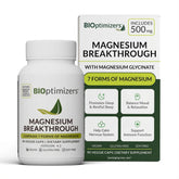 BIOptimizers Magnesium Breakthrough bottle with capsules shown for restful sleep and daily calm