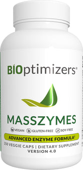 BiOptimizers MassZymes capsules close-up showing the digestive enzyme blend for optimal digestion.