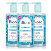 Bioré Balancing Face Wash pump shows easy daily cleansing for balanced skin.