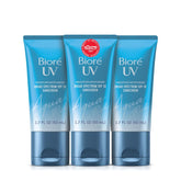 Biore UV Aqua Rich bottle shows lightweight, invisible hydration for all skin tones.