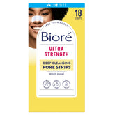 Biore Witch Hazel Ultra Strength Pore Strip demonstrates instant pore unclogging and clean skin.