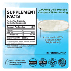 BioSchwartz coconut oil label info, gluten-free and non-GMO attributes highlighted.