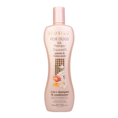 BioSilk for Dogs bottle pour—premium 2-in-1 cleanser for dogs.