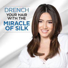 BioSilk Hydrating Therapy close up reveals shine on strands