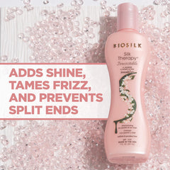 BioSilk Irresistible Shampoo close-up texture suggesting moisture and manageability.