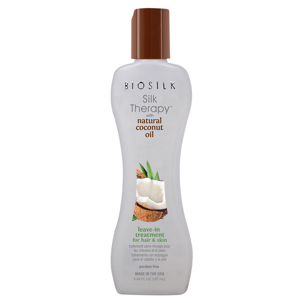 BioSilk Silk Therapy bottle pour ready to fight frizz and add shine.