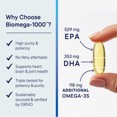 Biotics Research Biomega-1000 softgels ready for daily intake