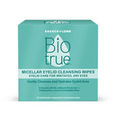 Biotrue eyelid cleansing wipes pack—fragrance-free daily cleansing and hydration for irritated lids.