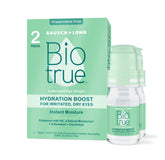 Biotrue Hydration Boost eye drops bottle provides instant moisture for dry eyes.