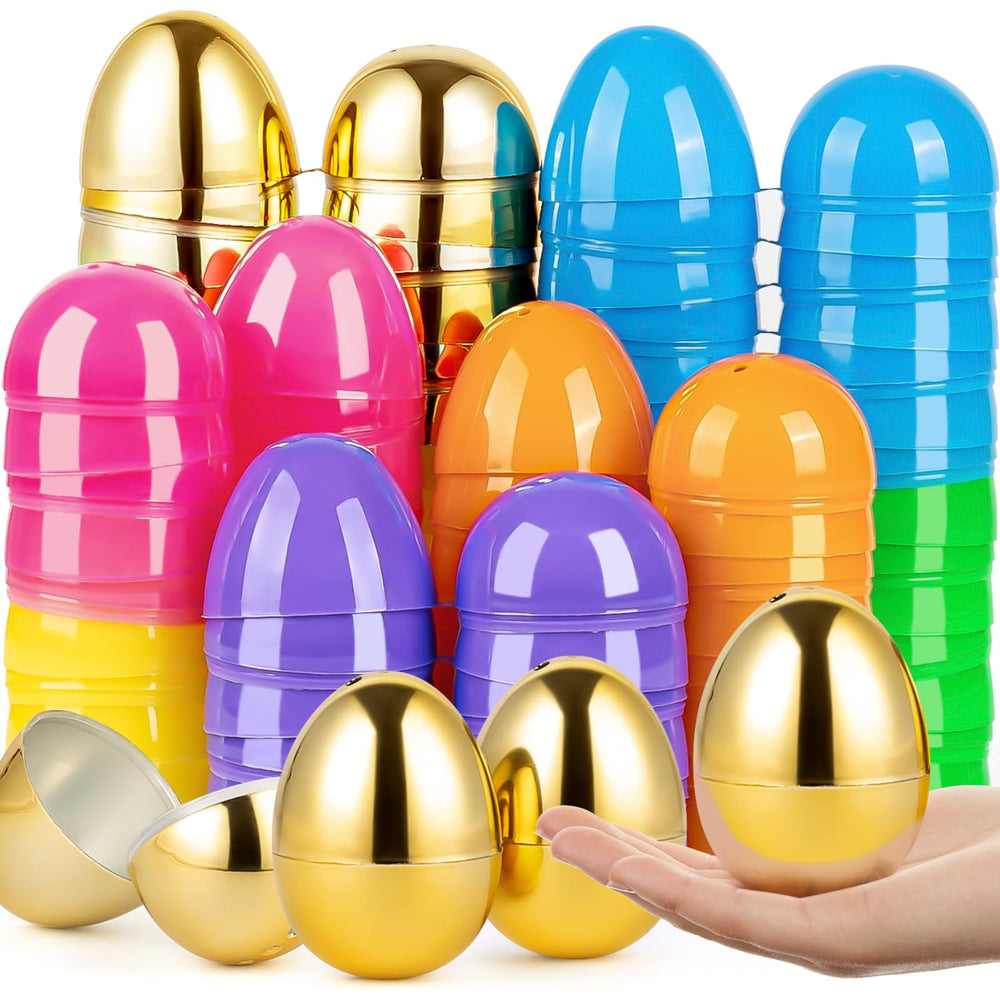 Birebebys 36-piece Easter eggs in bright colors and gold accents for festive egg hunts.