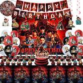 Birthday Party Decorations Kit backdrop creates a vibrant focal point for celebrations.