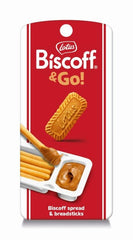 Breadsticks and cookie butter in Biscoff Go for quick snacking.