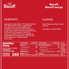 Opened Biscoff Go snack pack showing creamy cookie butter with breadsticks.