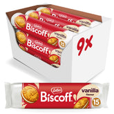 Biscoff Lotus Vanilla Sandwich Cookies pack – convenient 9-pack for sharing.