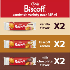 Biscoff sandwich cookie cross-section with creamy filling for a smooth bite.