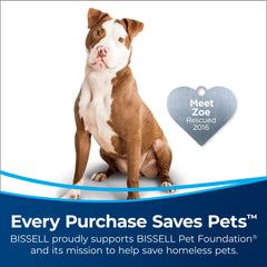 Bissell CleanView Swivel triple action brush roll lifts embedded pet hair.