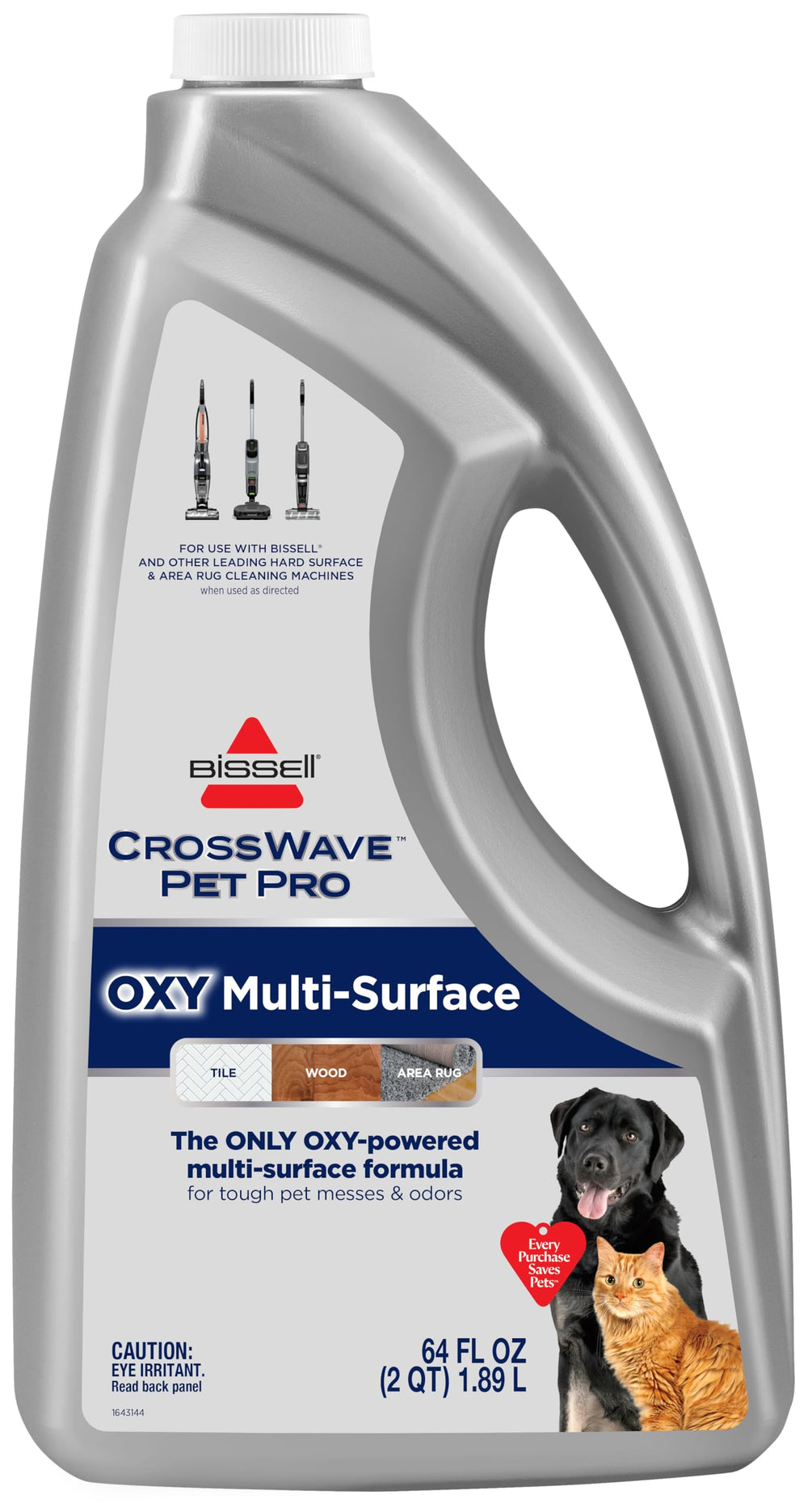 Bissell CrossWave PET PRO OXY bottle pour enables easy dosing for tough messes on floors