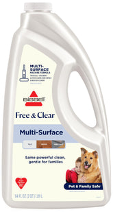 Bissell Multi-Surface Free & Clear bottle pour for easy refills and strong cleaning.