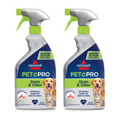Bissell Pet Pro 2-pack front view shows compact bottles for at-home stain removal