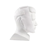 Bistras Super Deluxe White Chin Strap worn with CPAP to help keep the mouth closed during sleep.