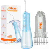 Bitvae C6 cordless water flosser in sky blue, portable design for travel use.