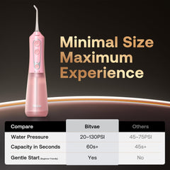 Large 300 ml reservoir supports quick, full-mouth cleaning sessions.