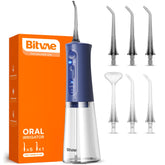 Bitvae cordless water flosser midnight blue close-up for precise gum-line cleaning.