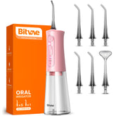 Bitvae Water Flosser quartz pink front view for daily cleaning.