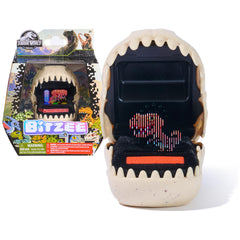 BITZEE Jurassic World pod demonstrates touch-responsive dino sounds for interactive play.