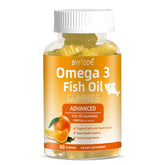 BIYODE Omega-3 gummies bottle front view for daily heart and brain support.