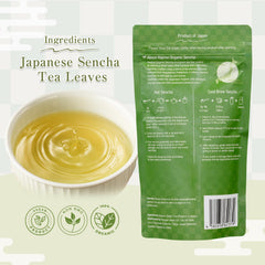 BJDesign Sencha hot brew in cup reveals delicate umami and brightness.