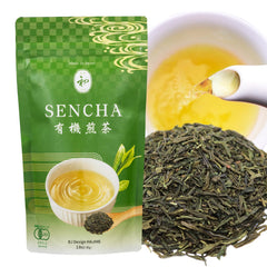 BJDesign Sencha Green Tea leaves for fragrant, balanced infusion.