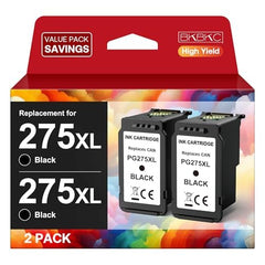 BKBKC 275XL black ink cartridge pack front view for Canon printers