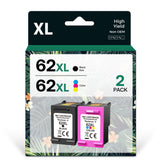 BKBKC 62XL black ink cartridge for crisp text printing.