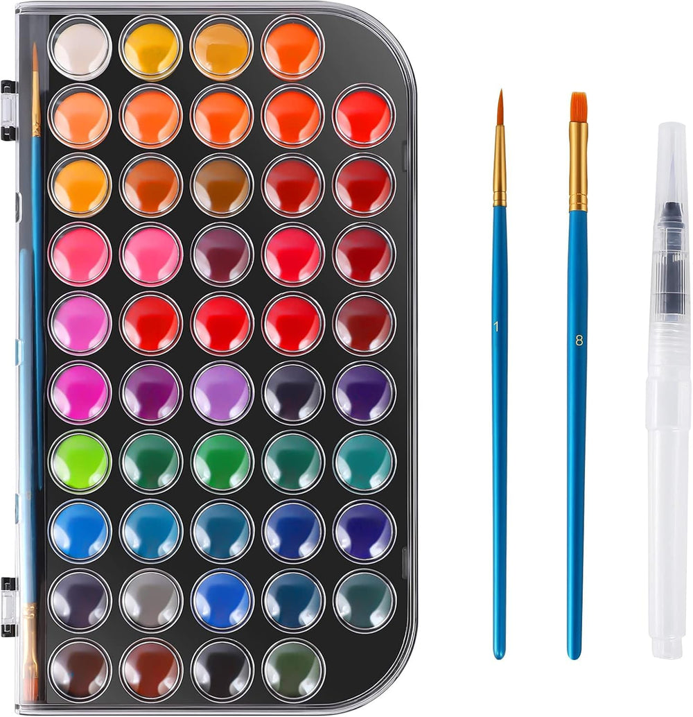 Blablaovy watercolor paint set with 48 colors for vibrant, blendable art.