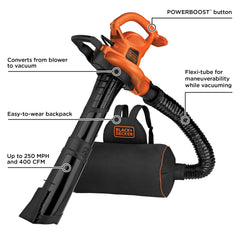 BLACK+DECKER BEBL7000 250 MPH airflow tackles light and heavy leaves