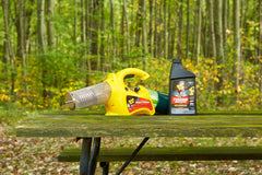 Black Flag 32oz fogger in use treats yard spaces effectively
