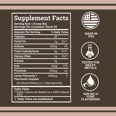 Black Forest Cocoa Powder scoop measuring a serving for daily flavanol intake.