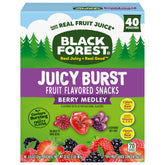 Black Forest Juicy Burst Berry Medley packaging front for on-the-go snacking.